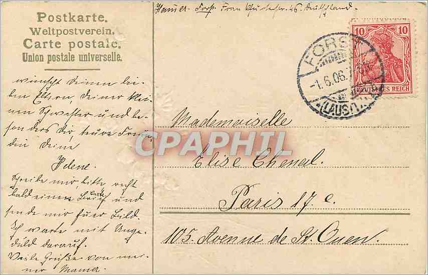CPA Frohliche Pfingsten Fleurs — Verso