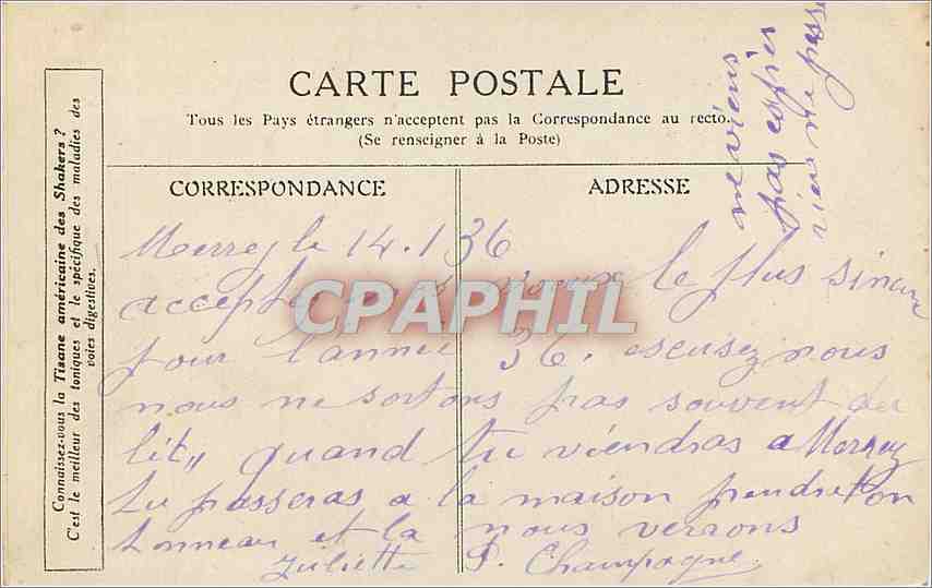 CPA Rouget de Lisle chantant pour la premiere fois la Marseillaise chez Dietrich maire de Strasbourg — Verso