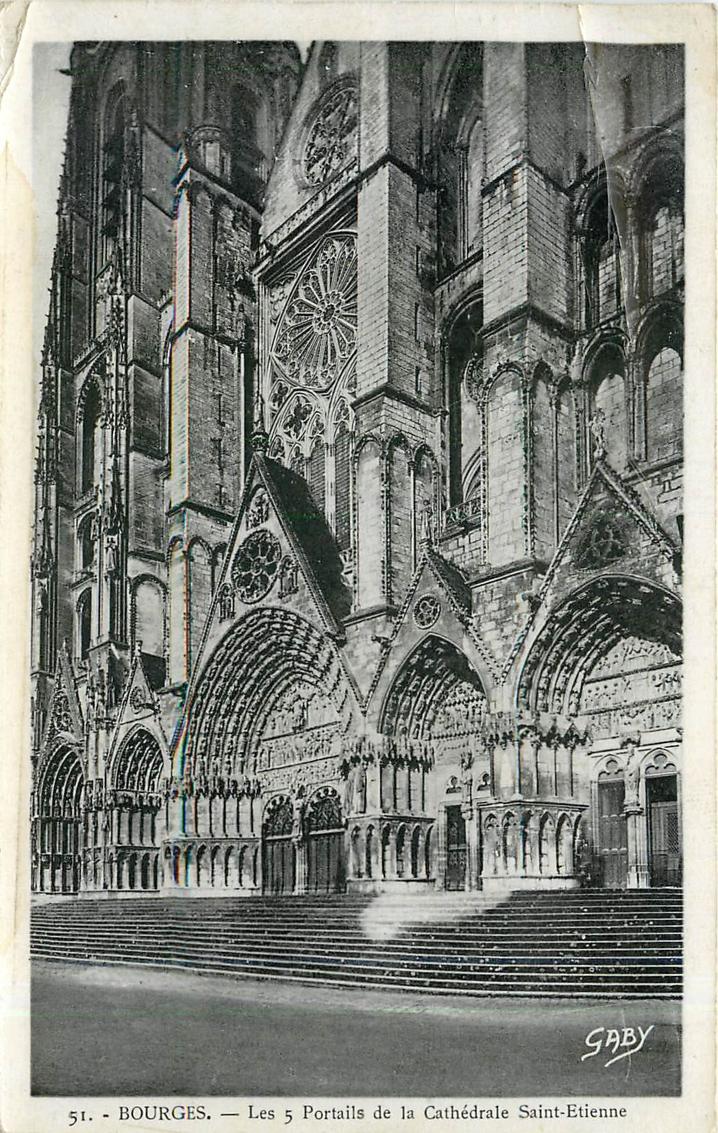 CPA Bourges les 5 portails de la cathedrale Saint Etienne 