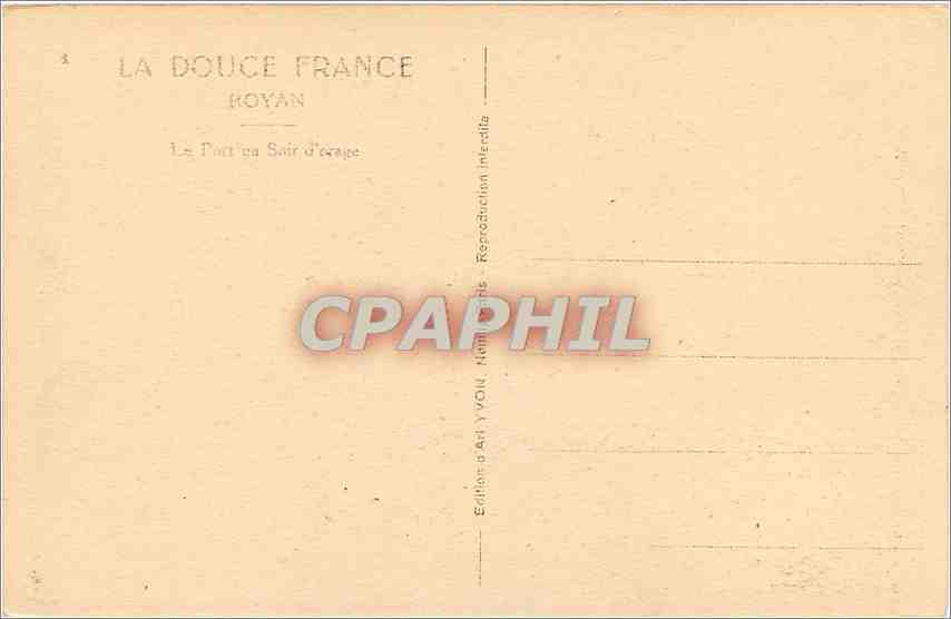 CPA La Douce France Royan le port Bateaux — Back