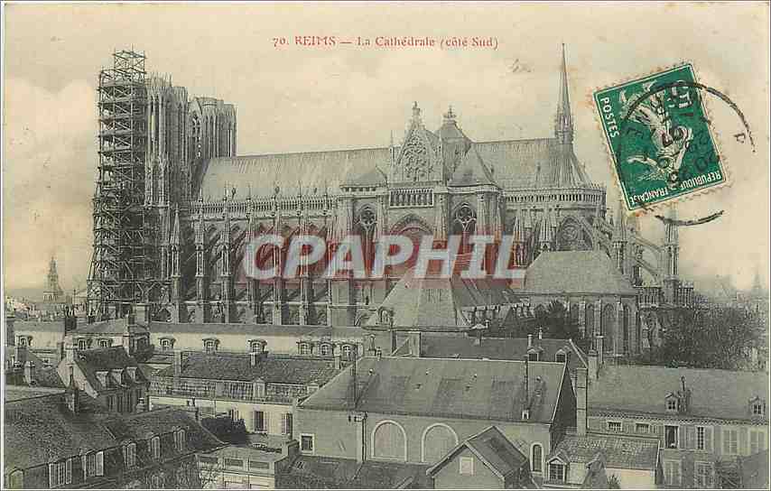 CPA Reims la Cathedrale cote sud 