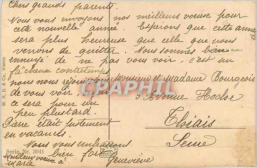 CPA Bonne Annee  — Verso