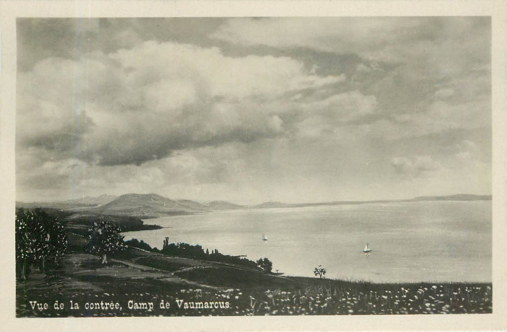 CPA Vue de la contree Camp de Vaumarcus 