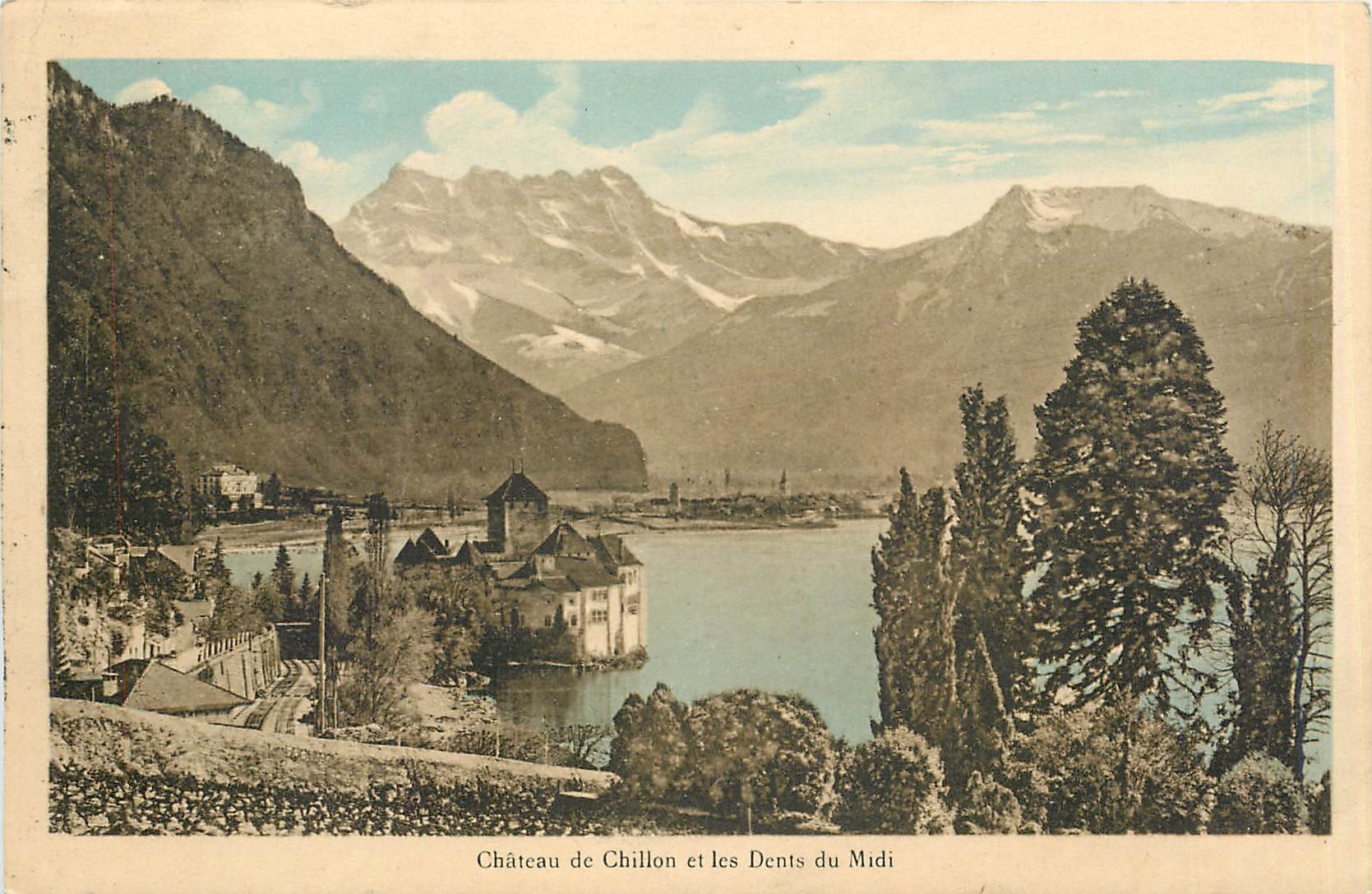 CPA Chateau de Chillon et les Dents du Midi 