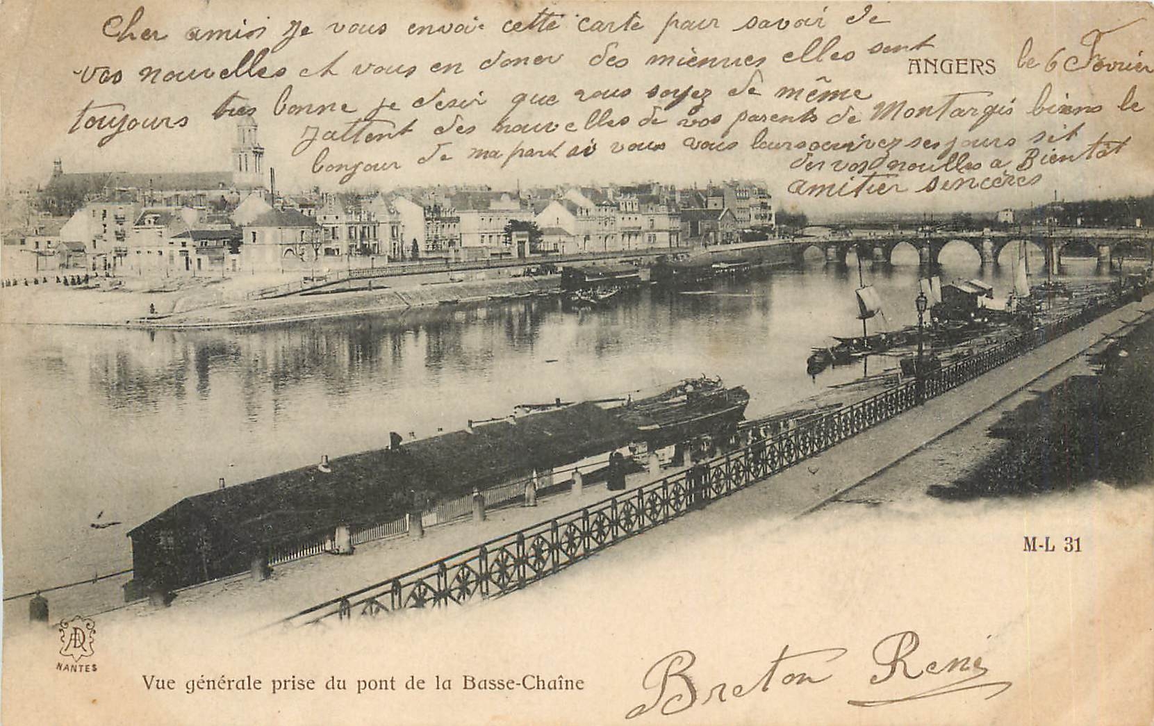 CPA Angers vue generale prise du pont de la Basse Chaine 
