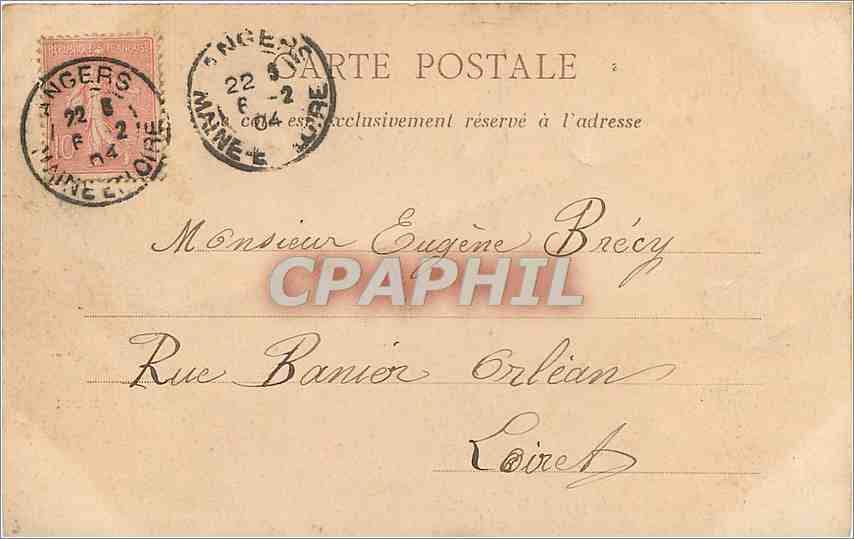 CPA Angers vue generale prise du pont de la Basse Chaine  — Rückseite