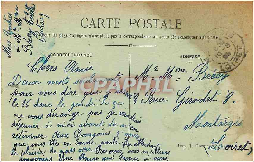CPA Paris la place de la Bastille et la Colonne de Juillet  — Rückseite