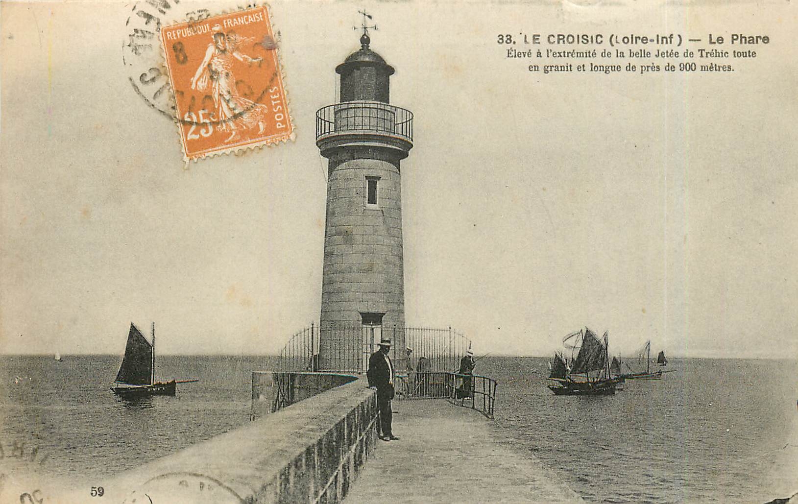 CPA Le Croisic Loire Inf le Phare Bateau