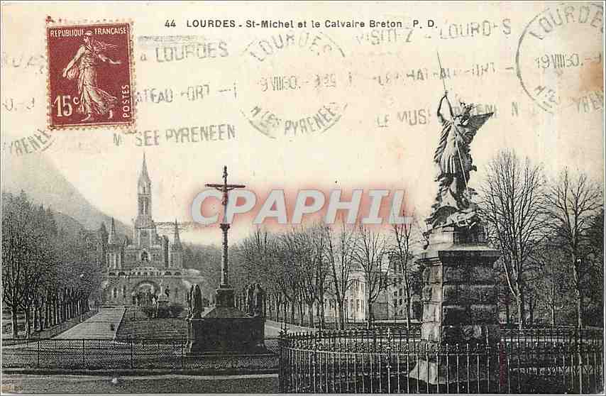 CPA Lourdes St Michel et le Calvaire Breton 