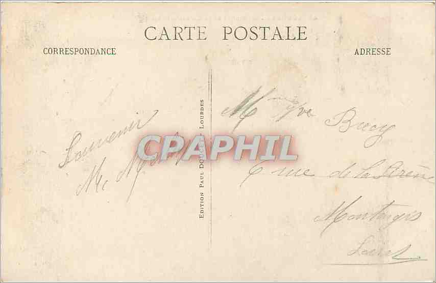 CPA Lourdes St Michel et le Calvaire Breton  — Verso