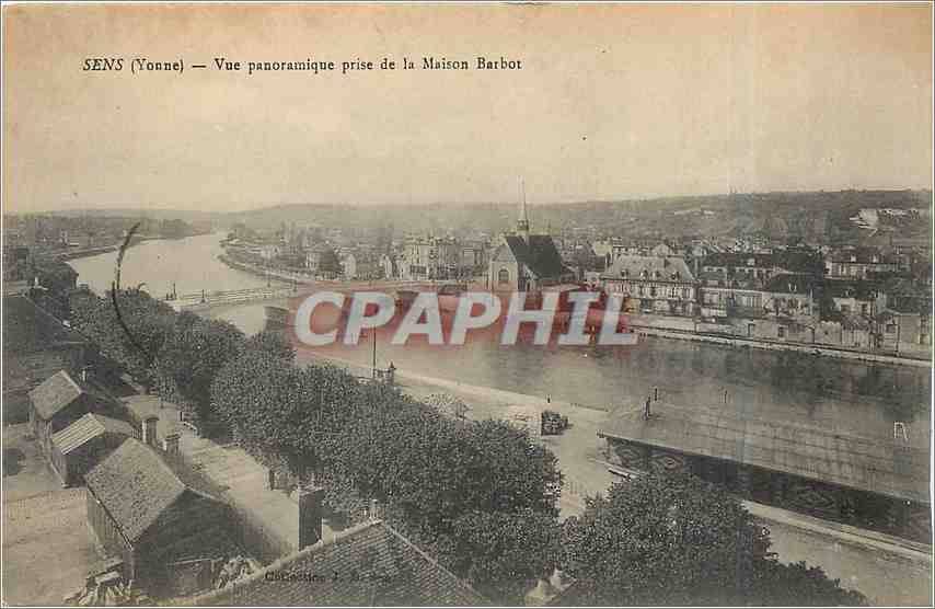 CPA Sens Yonne vue panoramique prise de la Maison Barbot 