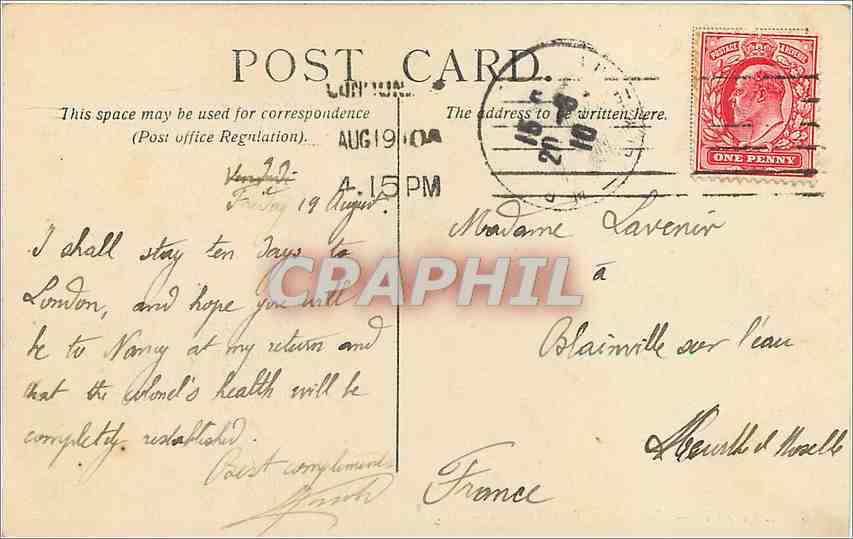 LONDRES — Les Chambres du Parlement — LL. n°6 — Verso