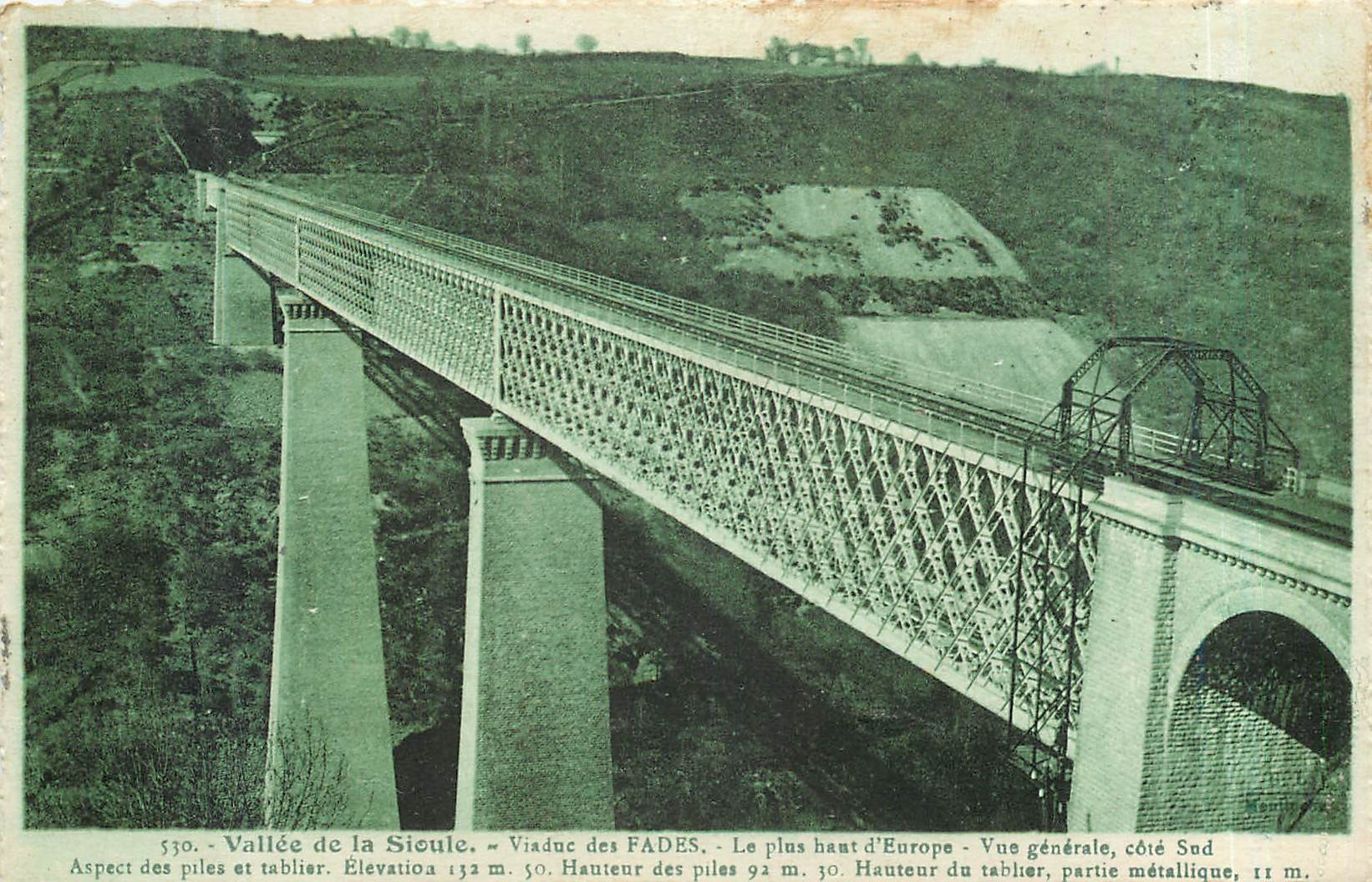 Vallée de la Sicoule — Viaduc des FADES — Le plus haut d'Europe — Vue générale côté Sud