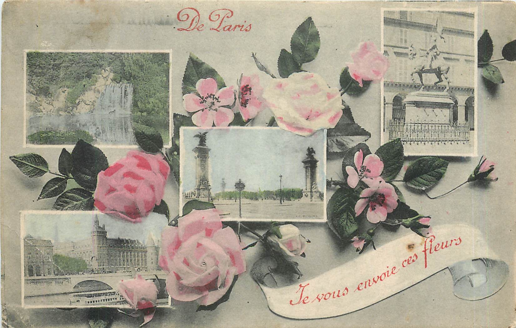 CPA De Paris je vous envoie ces fleurs 