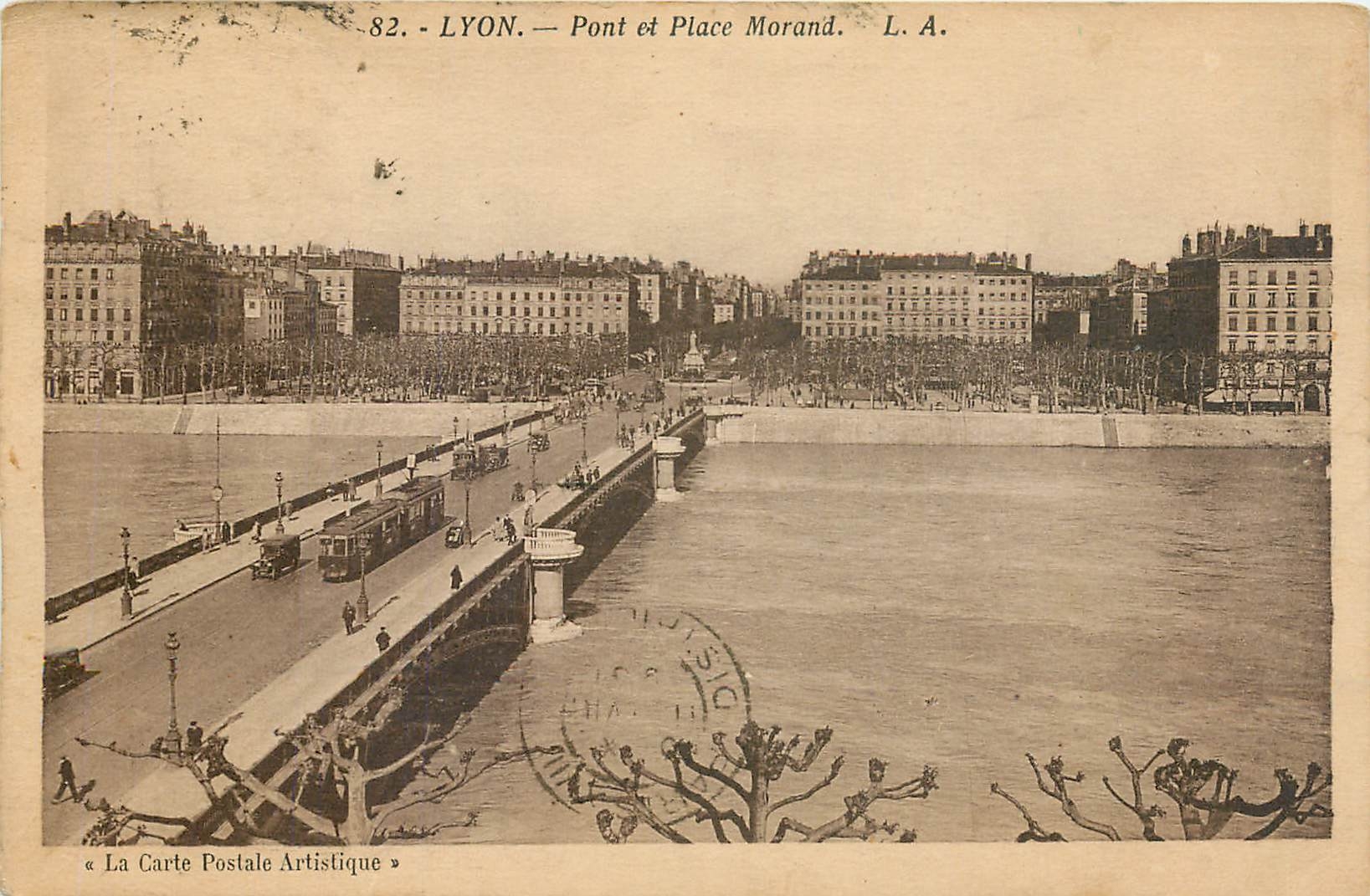 CPA Lyon pont et place Morand 