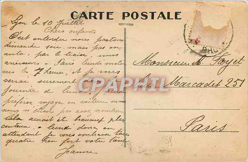 CPA Lyon pont et place Morand  — Verso