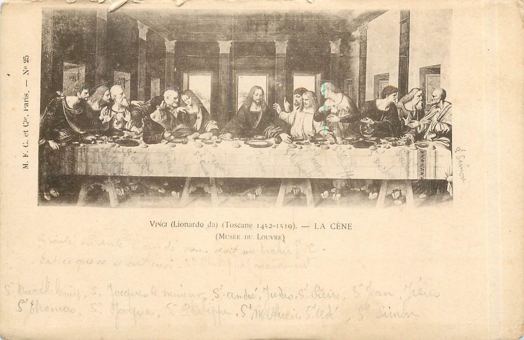 CPA Vinci Lionardo Toscane 1452 1519 la Cene Musee du Louvre 