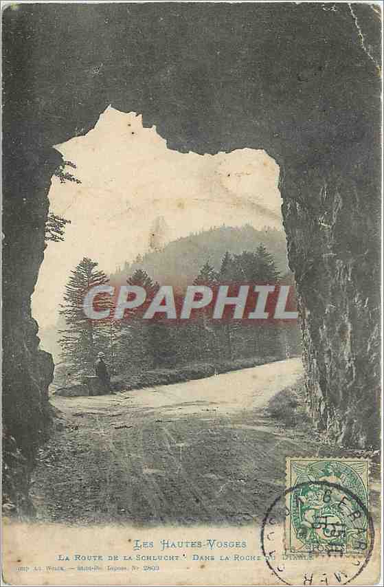 Die Schluchtstraße in der Dinnie-Rock — Die Hochvogesen — J. A. Wolk, Bréville, Nr. 2903