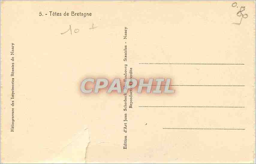 CPA Tetes de Bretagne Folklore Marin Peche — Rückseite