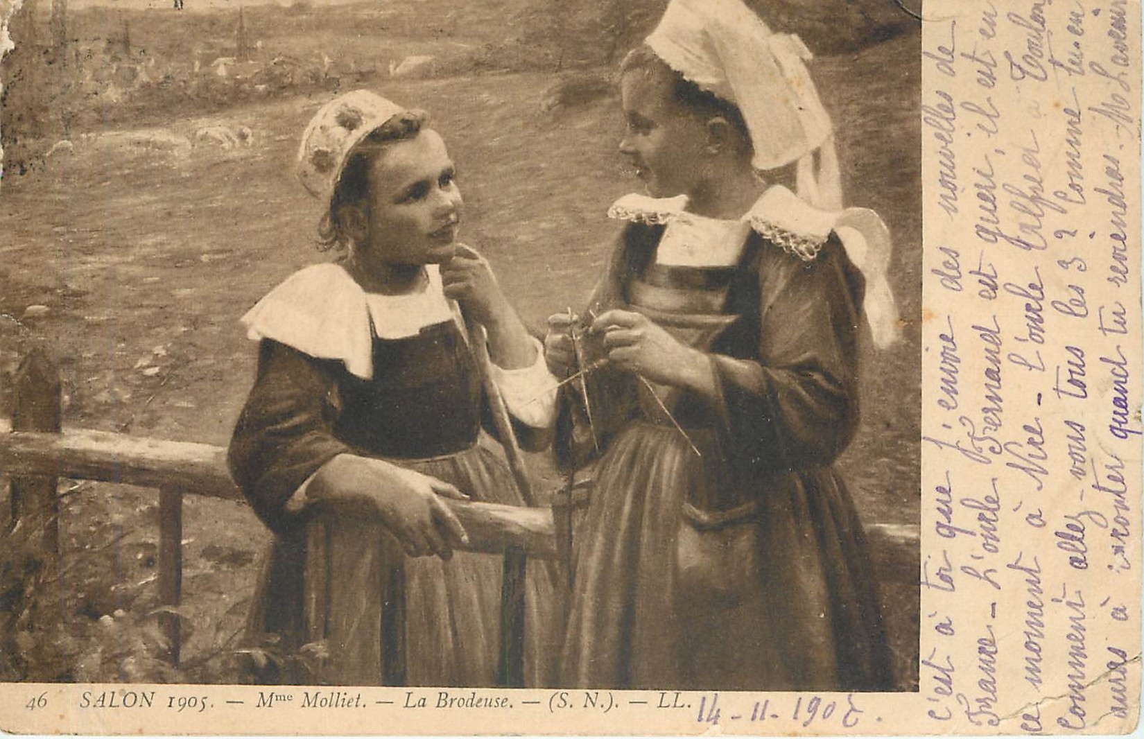 CPA Salon 1905 Mme Molliet la Brodeuse 