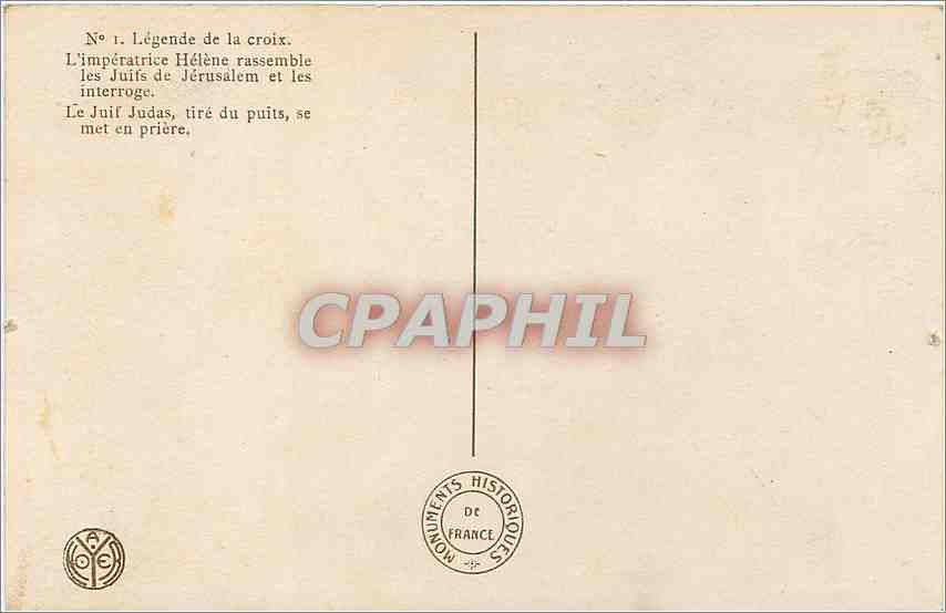 CPA Legende de la croix l'imperatrice Helene rassemble les Juifs de Jerusalem et les interroge le Ju — Rückseite