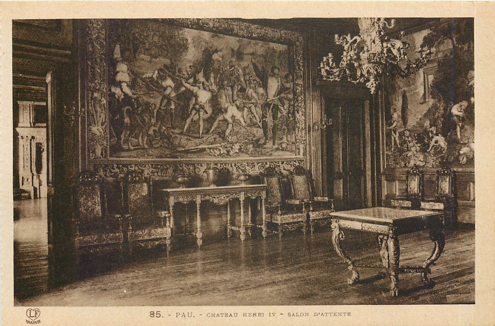 CPA Pau chateau Henri IV salon d'attende 