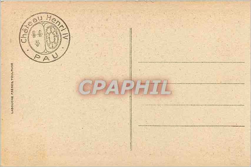 CPA Pau chateau Henri IV salon d'attende  — Rückseite