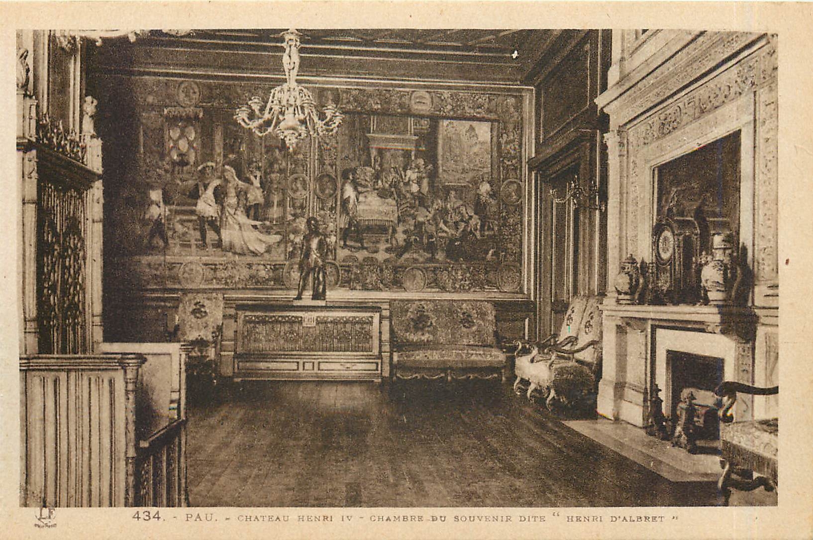 CPA Pau chateau Henri IV chambre du souvenir dite Henri d'Albert 
