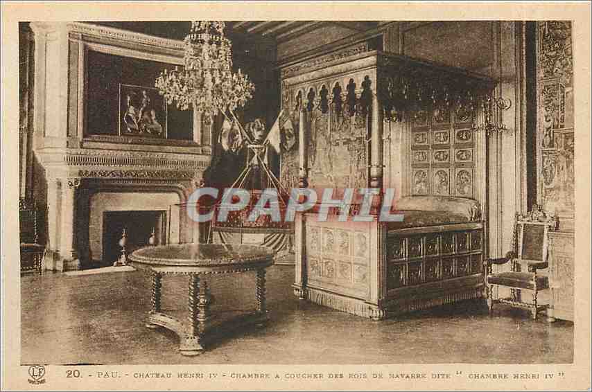 CPA Pau chateau Henri IV cabinet du souverain chambre a coucher des rois de Navarre dite chambre Hen
