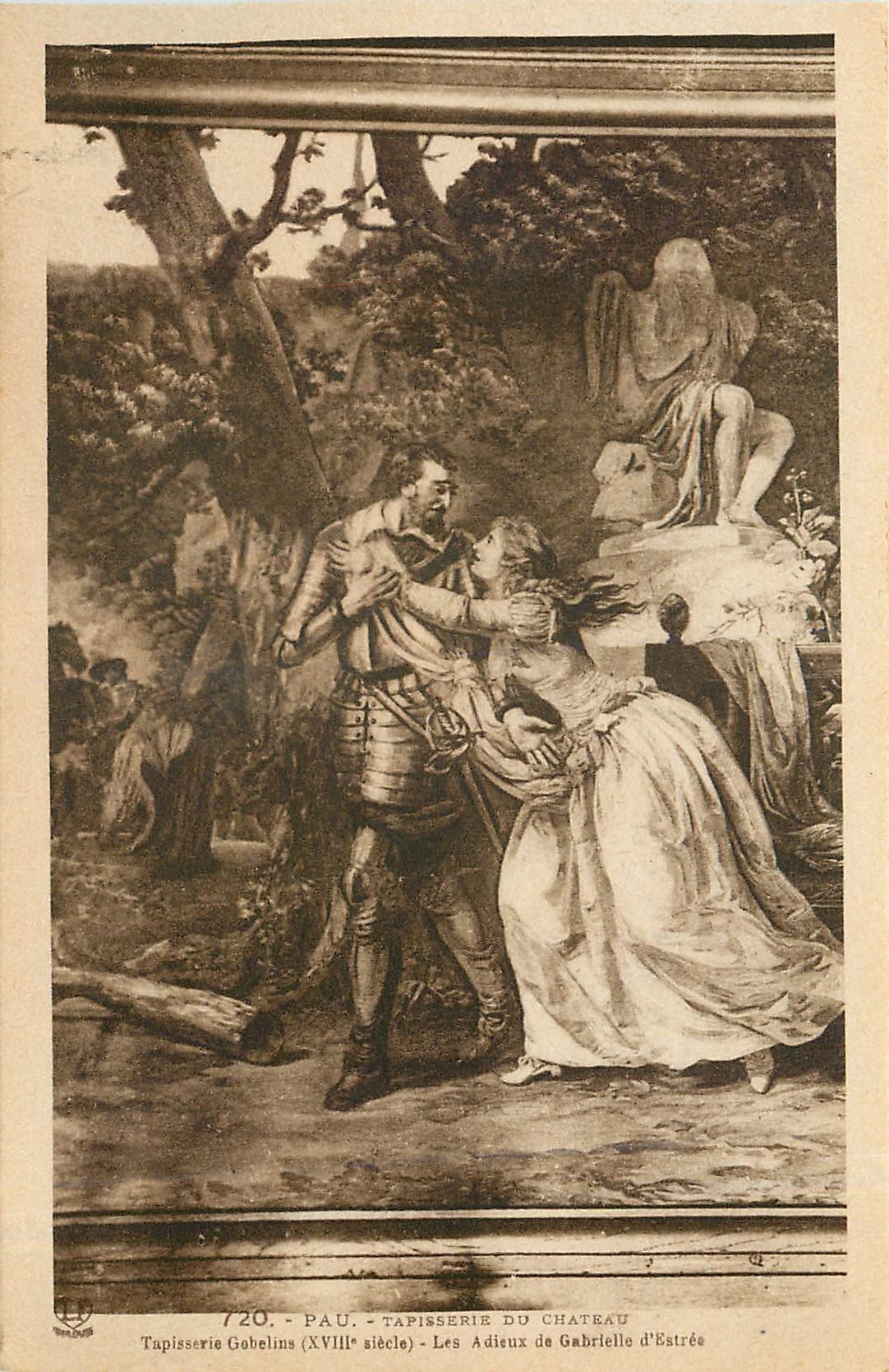 Les Adieux de Gabrielle d'Estrées — Tapisserie du Château — Tapisserie Gobelins (XVIIIe siècle) — n°720