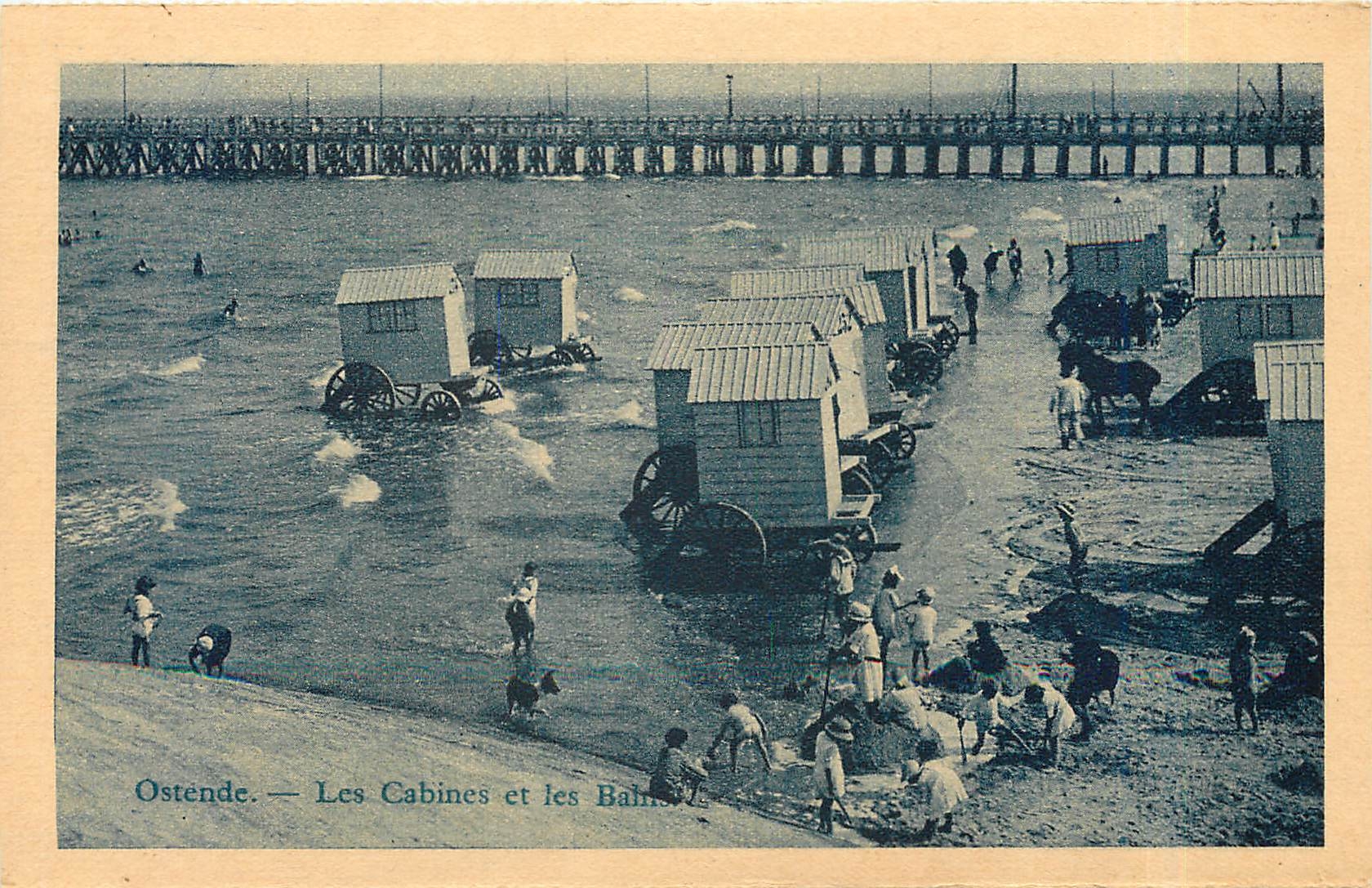 CPA Ostende les cabiner et les Bains 