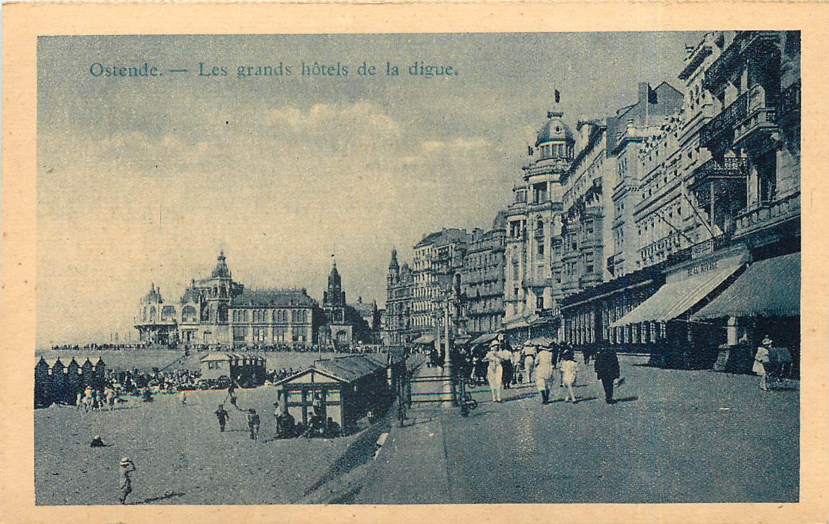 CPA Ostende les grands hotels de la digue 