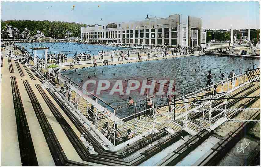 CPM Toulouse la ville rose grande piscine municipale vue d'ensemble des deux Bassins 