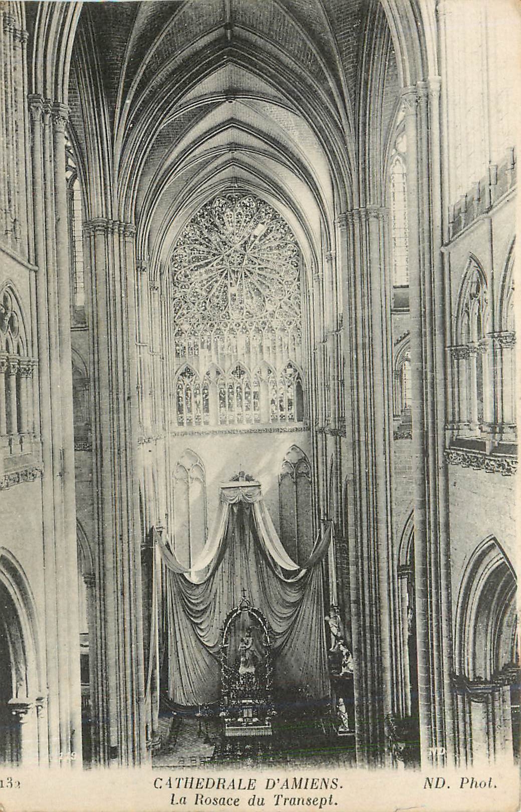 CPA Cathedrale d'Amiens la Rosace du Transept 