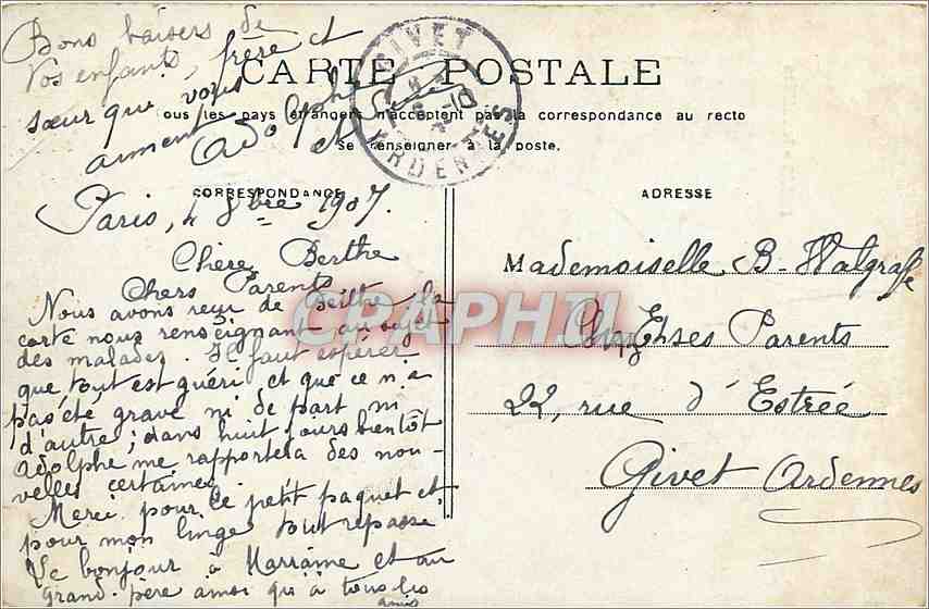 CPA Paris Invalides  — Verso