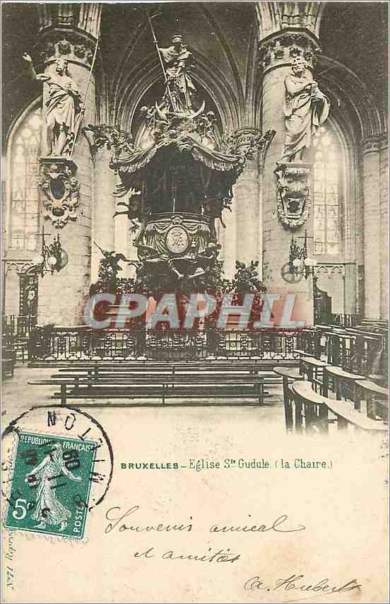 CPA Bruxelles Eglise Ste Gudule la Chaire 