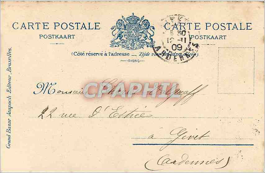 CPA Bruxelles Eglise Ste Gudule la Chaire  — Rückseite