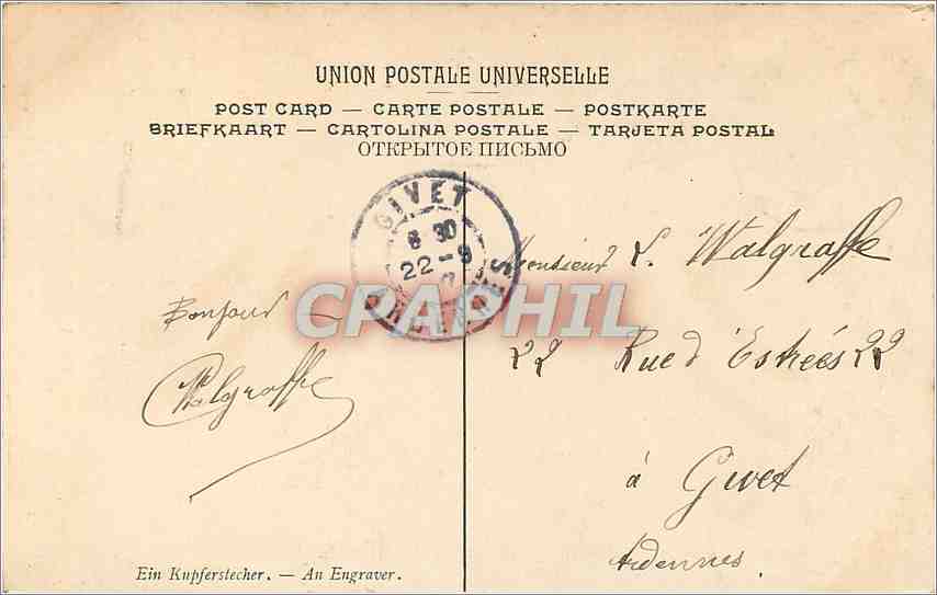 CPA Mathey un graveur musee du Luxembourg Paris  — Verso
