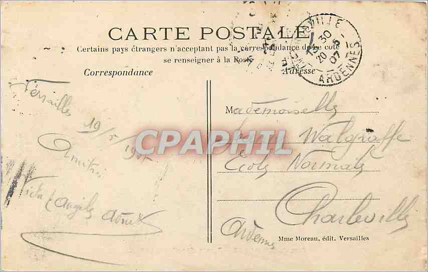 CPA Parc de Versailles bassin d'Apollon et le Tapis vert  — Verso