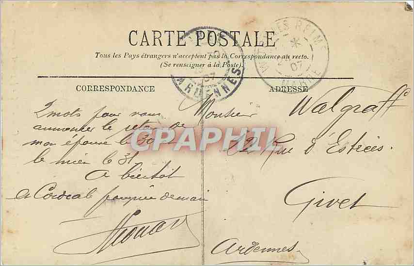 CPA Reims portail nord de la Cathedrale le jugement dernier  — Rückseite