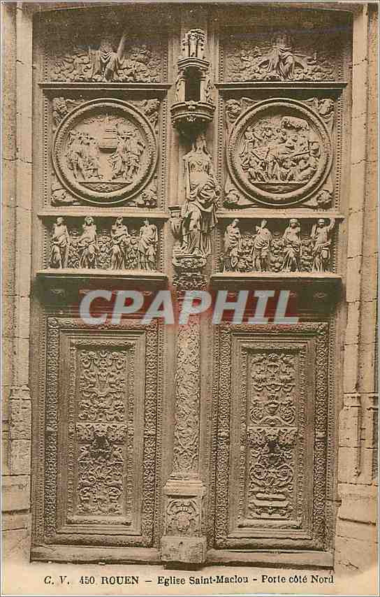 CPA Rouen eglise saint Maclou porte cote nord 