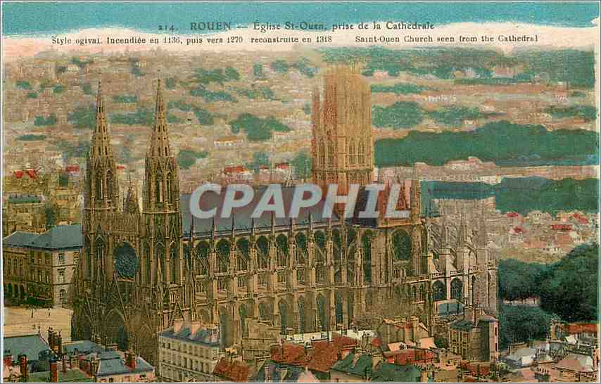 CPA Rouen eglise St Ouen prise de la Cathedrale 