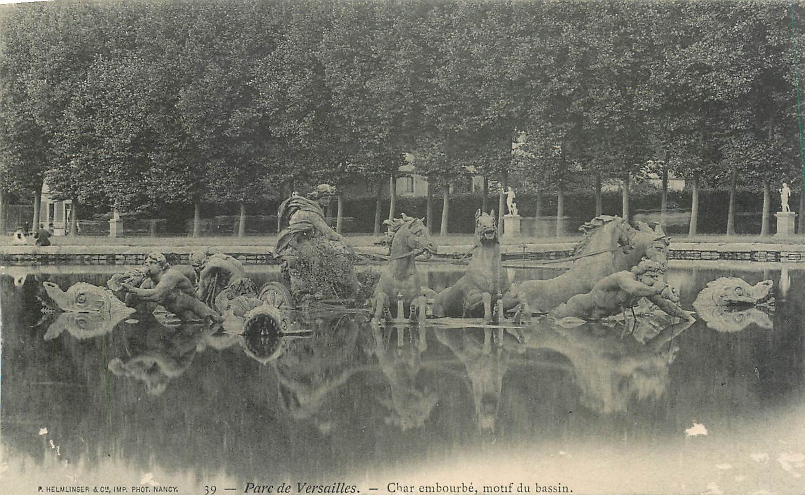 CPA Parc de Versailles charembourbe motif du bassin 