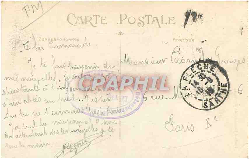 CPA Porte d'honneur du Prytanee La Fleche Sarthe Militaria — Rückseite