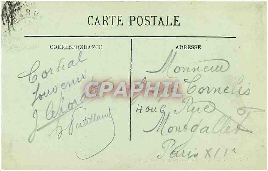 CPA Lourdes la basilique et le gave  — Verso