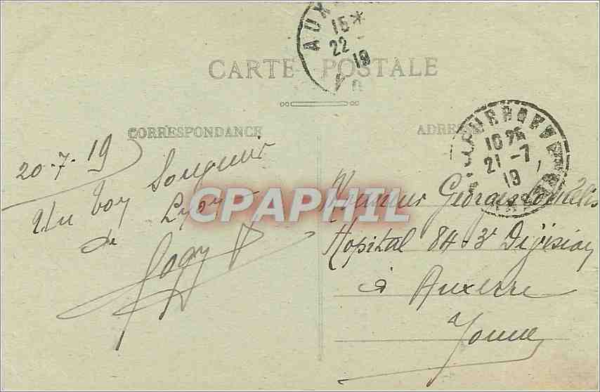 CPA Lyon place Bellecour et coteau de Fourviere  — Verso