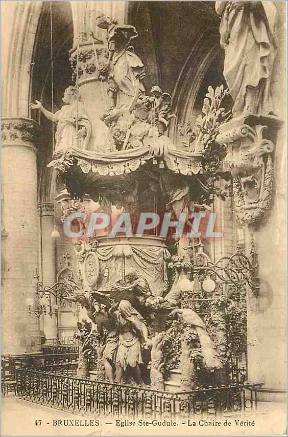 CPA Bruxelles Eglise Ste Gudule la chaire de Verite 