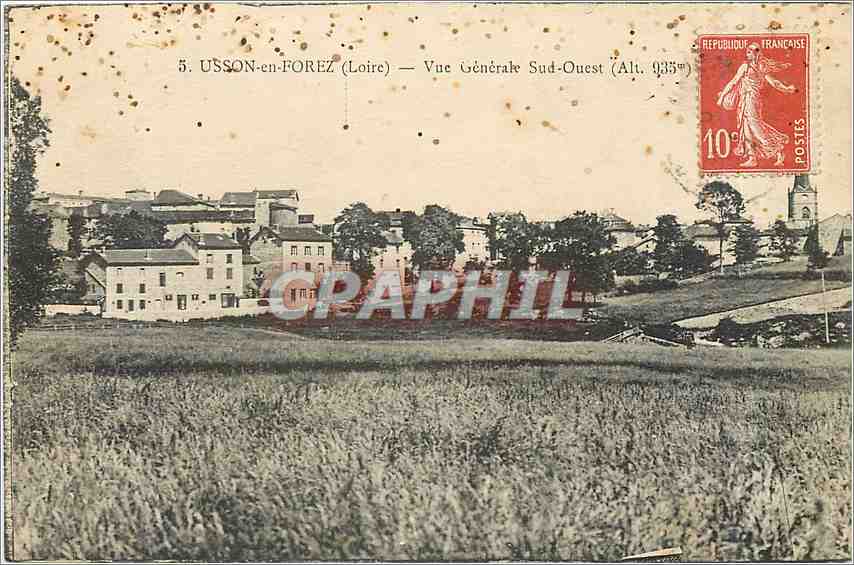 CPA Usson en forez Loire vue generale sud ouest 
