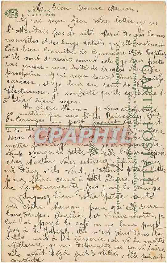 CPA Lyon basilique de N D  — Verso