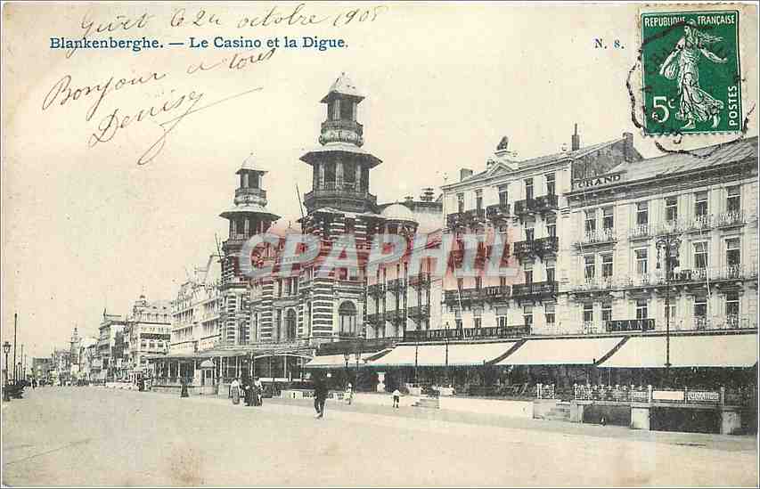 CPA Blankenberghe le casino et la digue 